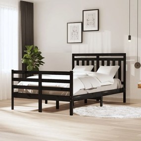 3100653 vidaXL Estrutura de cama 120x200 cm madeira maciça preto