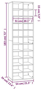 Sapateira Alta Mateus - Com 22 Compartimentos - Cor Castanho - 54x34x1