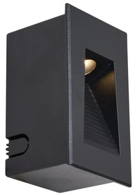 Aplique de parede embutido moderno preto 7cm incl. LED IP65 - Trem Moderno