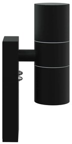 Luzes de Parede Externas 2 pcs Aço Inoxidável Preto IP44