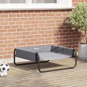 vidaXL Cama Elevada para Cães Cinza Claro M em Tecido Oxford e Aço
