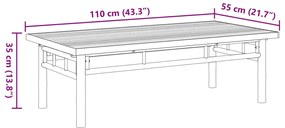 Mesa de centro 110x55x35 cm bambu