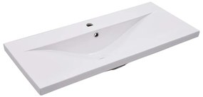 Conjunto de móveis de casa de banho derivados de madeira branco