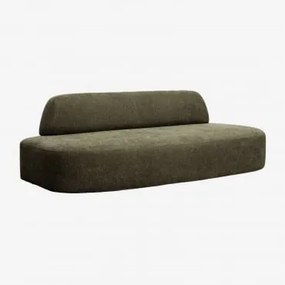 Sofá Modular De 3 Lugares Estofado Giorgia Tecido Verde Exército - Sklum