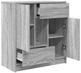 Aparador c/ gavetas e portas 70,5x34x74,5 cm sonoma cinzento