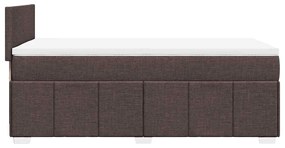 Cama com molas/colchão 90x200 cm tecido castanho-escuro