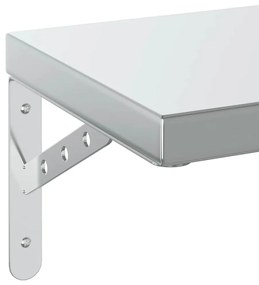 Prateleiras de parede 2 pcs 50x23,5 cm aço inoxidável prateado