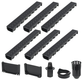 Canais de drenagem 6 pcs plástico 6 m