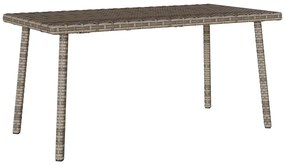 Mesa de centro de jardim retangular 80x40x37cm vime PE cinzento