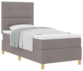 Cama Box Spring com Colchão Taupe 90x200 cm Tecido