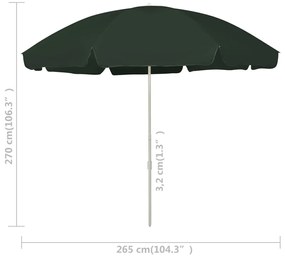 Guarda-sol de praia 300 cm verde
