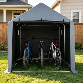 Abrigo para Bicicletas, 210 x 238 x 211 cm, Grande Capacidade, Cinzento