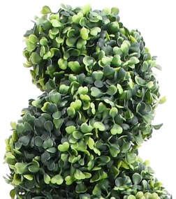 Planta artificial buxo em espiral com vaso 89 cm verde
