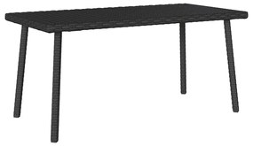 Mesa de centro de jardim retangular 80x40x37 cm vime PE preto