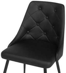 Conjunto de 2 cadeiras em pele sintética preta VALERIE Beliani
