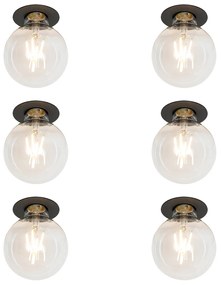 Conjunto de 6 focos embutidos modernos pretos - Insight