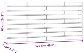 Cabeceira de parede 126x3x63 cm pinho maciço castanho-mel