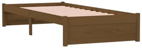 Estrutura cama pequena solteiro 75x190 cm madeira castanho mel