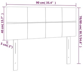 Cabeceira de cama c/ luzes LED tecido 90x5x78/88 cm cor creme