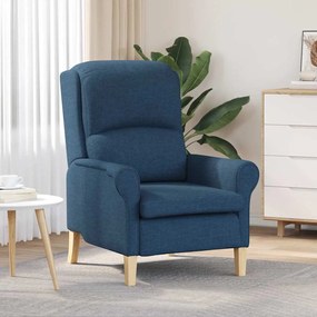 vidaXL Poltrona Moderna Azul Tecido com pernas de madeira Padrão Durável