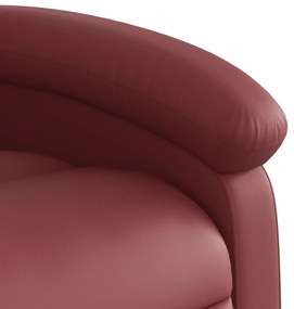 Poltrona massagens reclin. elétrica couro artif. vermelho-tinto