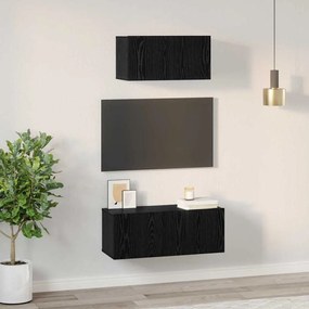 Conjunto de móvel de TV 2 pcs Carvalho preto 80 x 30 x 30 cm