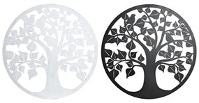 Decoração de Parede Dkd Home Decor Preto árvore Metal Branco Tradicional (98 X 1 X 98 cm) (100 X 1 X 100 cm) (2 Unidades)