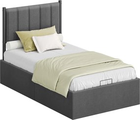 Estrutura da cama, 90 x 200 cm, com base de ripas rebatível (COLCHÃO NÃO INCLUIDO) cinzenta
