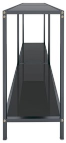 Mesa consola preto 160x35x75,5 cm vidro temperado