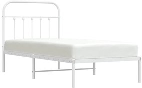 Estrutura de cama com cabeceira 90x190 cm metal branco