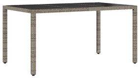 Conjunto de Jantar para Jardim 7 pcs Cinzeto 150 x 90 x 75 cm