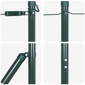 Postes de Cerca 26 pcs Verde Ø32 mm 150 cm Aço Galvanizado