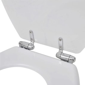 Assento de sanita com tampa de fecho suave MDF branco