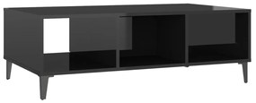 Mesa de centro derivados de madeira preto brilhante