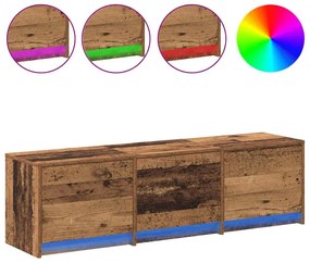 Armário de TV com LED Madeira Velha 140x34x40 cm Madeira Engenharia