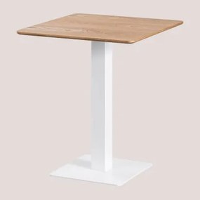 Mesa De Bar Quadrada Em Chapa De Freixo Espresso Branco & ↔︎ 60 Cm - Sklum