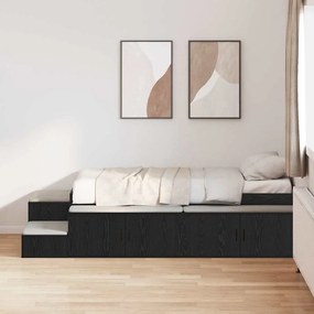 vidaXL Estrutura de Cama de Armazenamento Carvalho Preto 80x200 cm