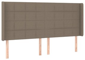 Cama box spring colchão/LED 160x200 cm tecido cinza-acastanhado