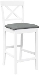 Bancos de bar com almofadões 2pcs madeira de seringueira maciça
