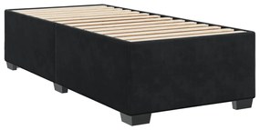 Cama box spring com colchão solteiro veludo preto