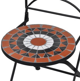 Conjunto bistrô azulejos de cerâmica 3 pcs terracota e branco