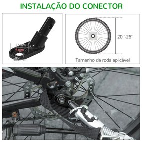 PawHut Reboque de Bicicleta para Cães 2 em 1 Transporte para Animais d