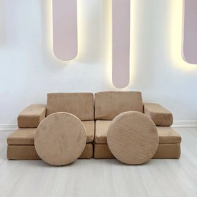 Sofá-Cama 2 Lugares Puzzle – Camel – 140 cm