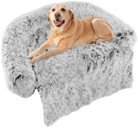 Capa protetora para sofá Fluffy Dog Mat com capa removível e lavável e fundo antiderrapante - Branco - M