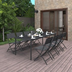 9 pcs conjunto de jantar para exterior aço