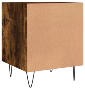 Mesa cabeceira 2pcs 40x40x50cm derivado madeira carvalho fumado