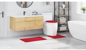 Conjunto de Tapetes de Banho 3 Peças VidaXL Vermelho Polipropileno Ant
