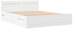 Estrutura de cama c/ cabeceira sem colchão 160x200 cm branco