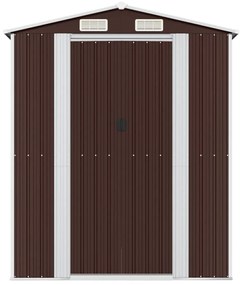 Abrigo de jardim 192x689x223 cm aço galvanizado castanho-escuro