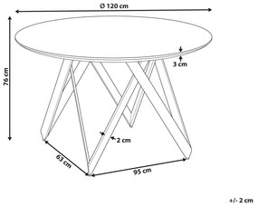 Mesa de jantar redonda preta ⌀ 120 cm OXHILL Beliani